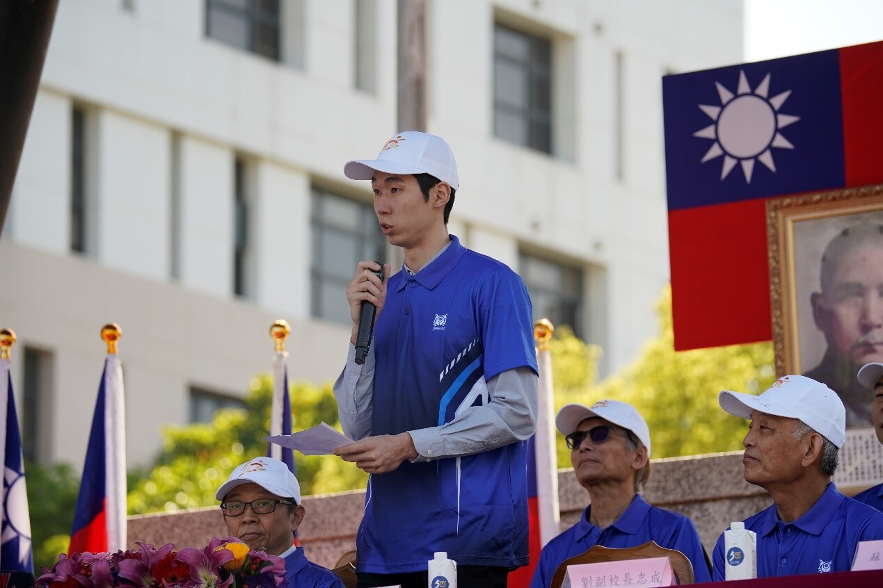 臺科大校友暨籃球國手范士恩擔任本屆運動大會嘉賓，致詞勉勵學弟妹